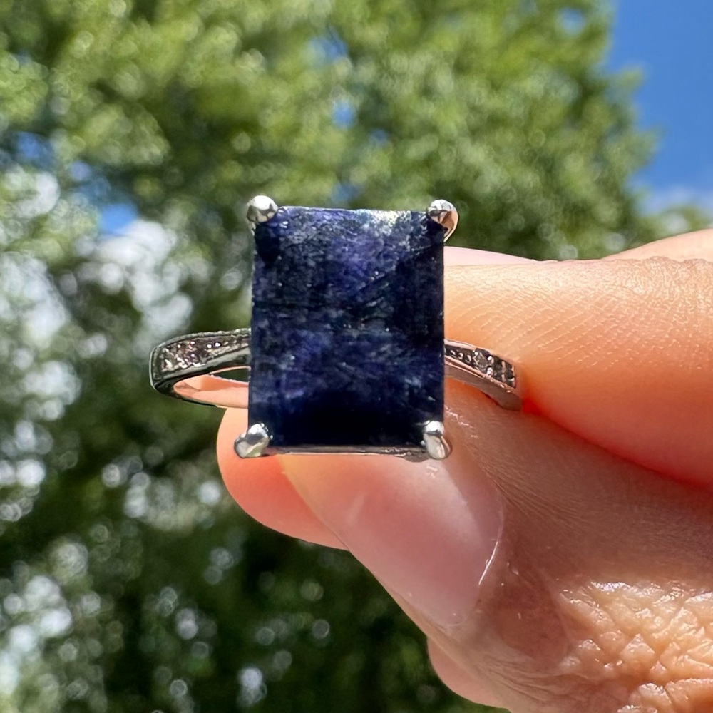 Elegant Lapis Ring 925 Sterling Silver Band - Size 6 - NWOT